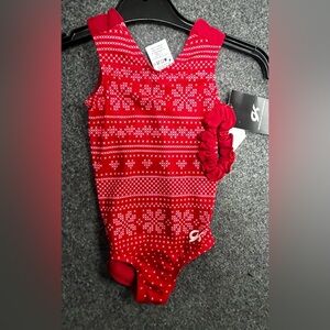 New w/ tags "Ugly Red Sweater" holiday GK gymnastics tumbling dance Leotard CXS